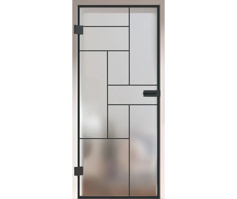 HORI Glastür Komplettset Loft Premium Cubes satiniert ESG 8 mm 0