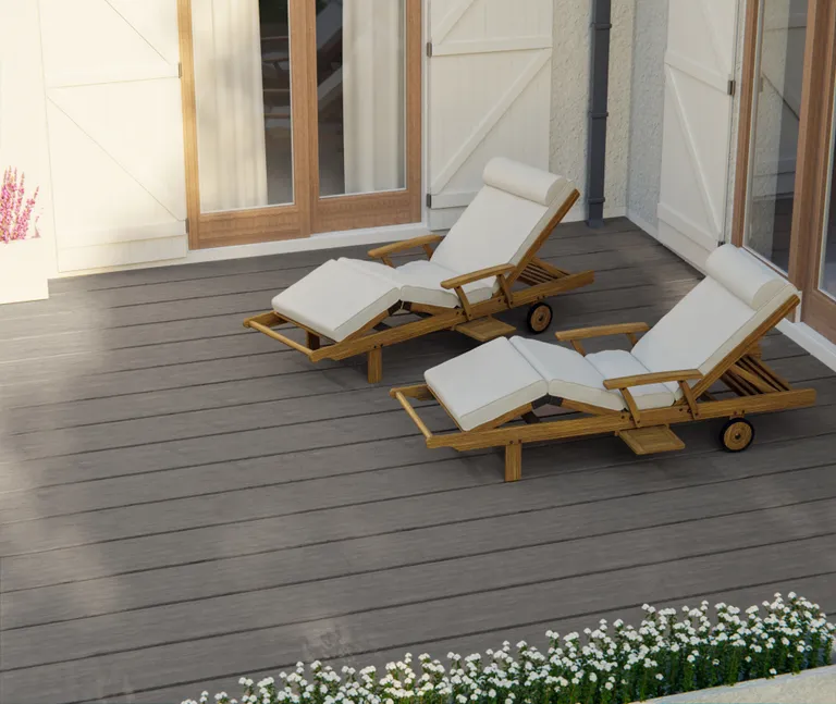 HORI Terrassendielen WPC Treibholz Massiv XXL grau tiefe Holzstruktur + geriffelt19x200mm 5