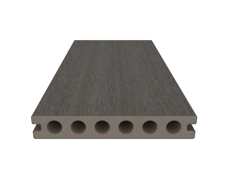 NewTechWood Terrassendielen WPC Hohlkammer Deluxe Silver Gray Holzstruktur gebürstet / glatt gebürstet Co-Extrudiert 22,5 x 138 mm 3