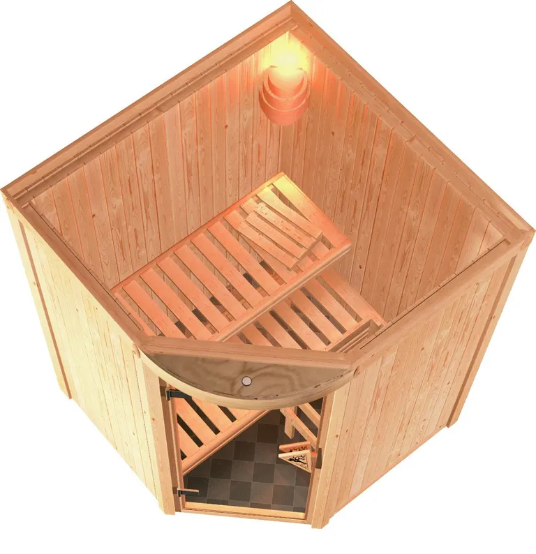 Karibu System-Sauna Asmada Eckeinstieg 68 mm 2