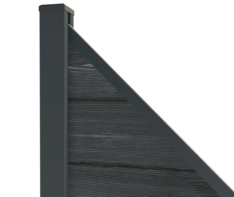 HORI Wood-Design WPC Sichtschutzzaun Stecksystem Schrägelement ohne Pfosten 4