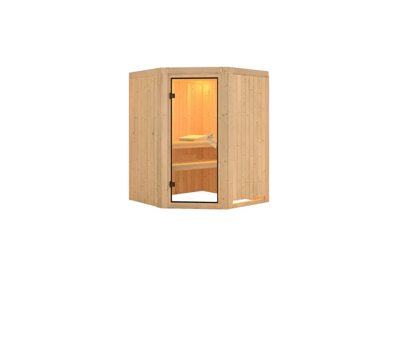 Karibu System-Sauna Asmada Eckeinstieg 68 mm 1
