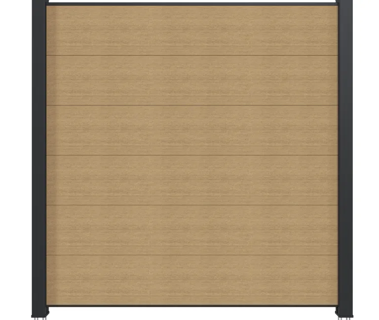 NewTechWood WPC Sichtschutzzaun Stecksystem Komplettset Castello XXL 4