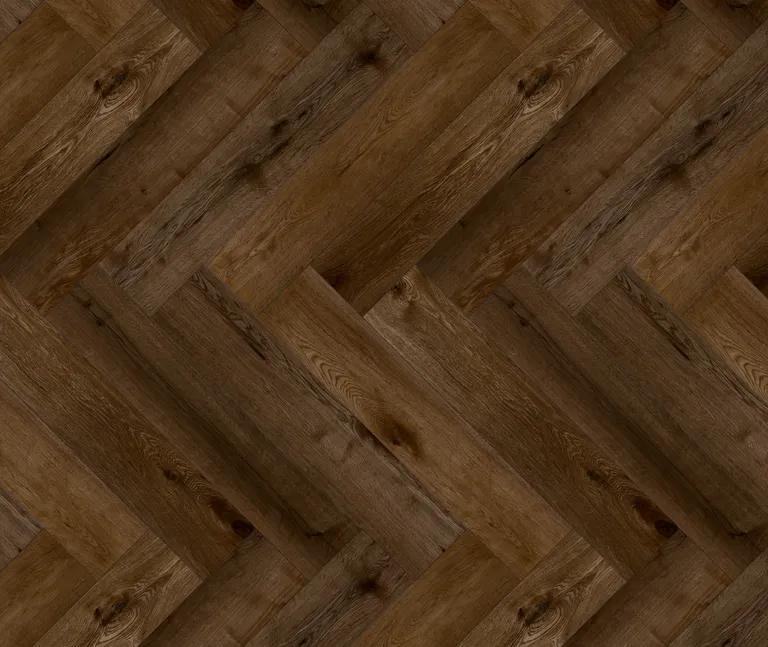 HORI Klick-Hartvinylboden Fischgrät Eiche Chamboard synchron Holzstruktur 0