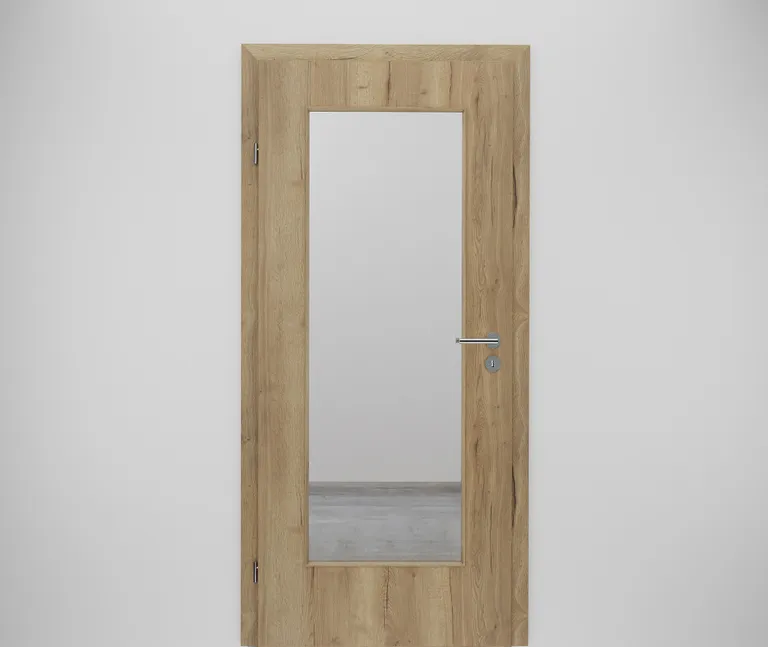 HORI Zimmertür CPL Eiche Modern aufrecht mit Lichtausschnitt Röhrenspan 0
