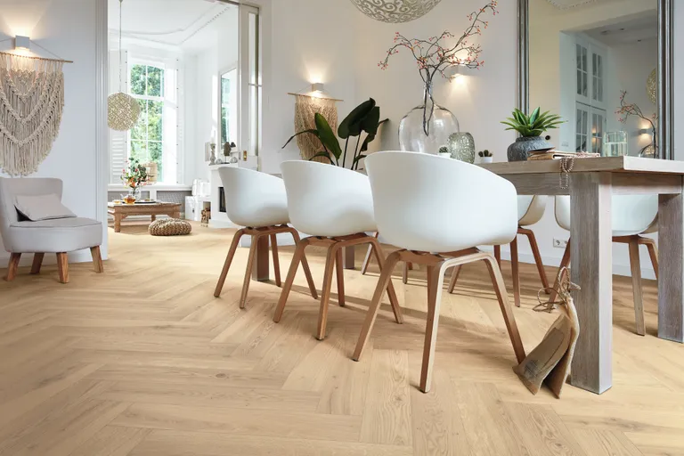 MEISTER Parkett longlife PS 500 Eiche authentic cremeweiß 9021 Fischgrätdiele 2