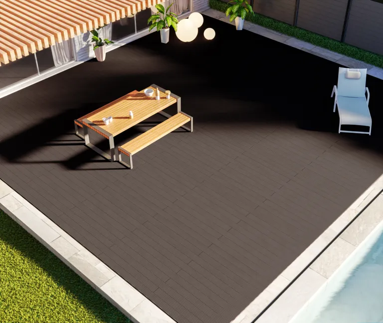 HORI Terrassendielen WPC/BPC Vollprofil massiv dunkelgrau-braun 20 x 145 mm 9