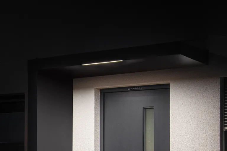Gutta Vordach Haustür mit Seitenteil BS PLUS aluminium 7