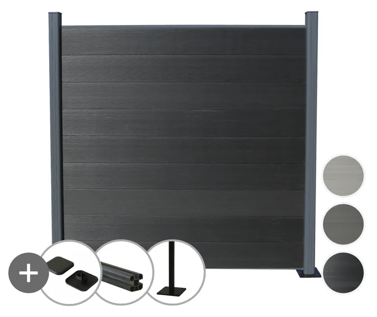 HORI WPC Sichtschutzzaun Stecksystem Safety Schutzummantelung Komplettset 0