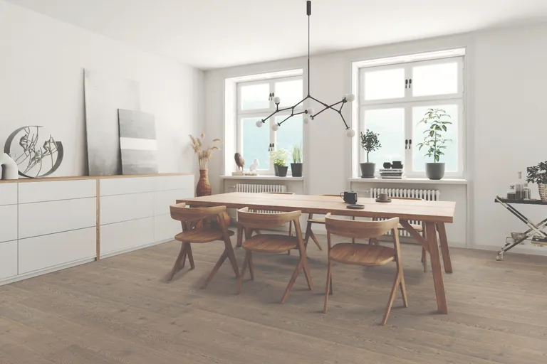 HARO Parkett 2500 Eiche tabakgrau Uni retro strukturiert Landhausdiele 1