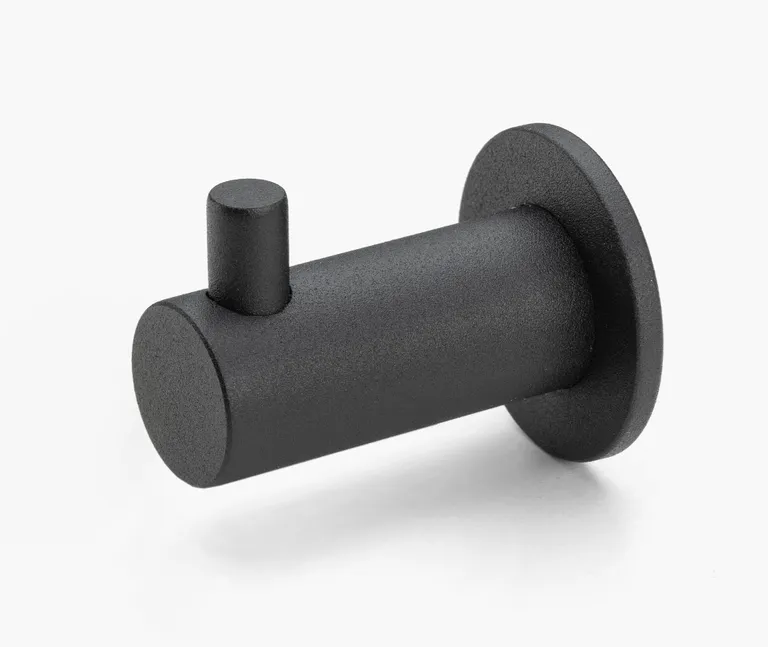 HORI Gaderobenhaken Edelstahl Black Frosted, 46 mm, mit Rosette 0