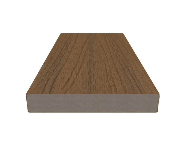 NewTechWood Verkleidungsbretter WPC Massiv Teak Holzstruktur gebürstet / glatt gebürstet Co-Extrudiert 22,5 x 138 mm 1