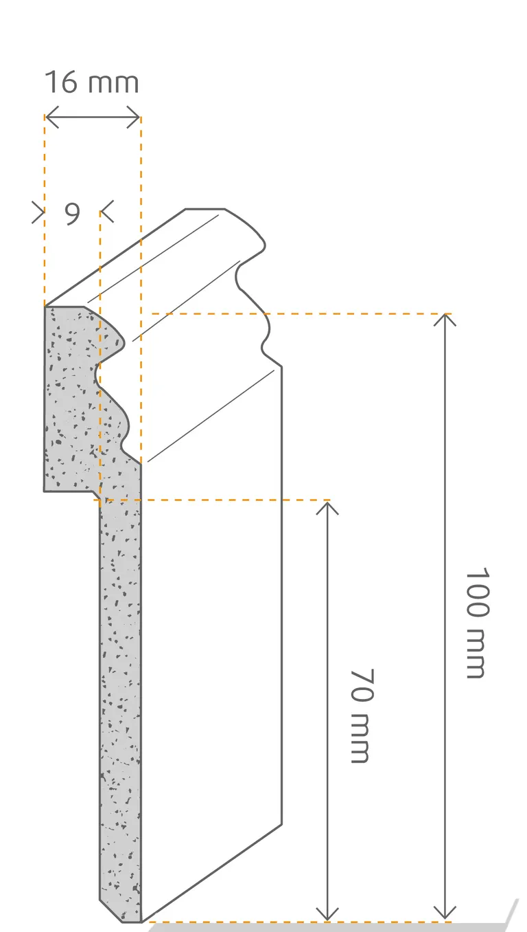 HORI MDF-Kern Fliesenabdeckleisten uni weiss ähnlich RAL 9016 Hamburger Profil 2