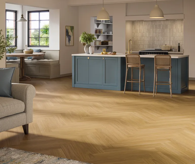 PARADOR Klick-Vinylboden SPC Trendtime 3 SPC Eiche Oxford karamellbraun Seidenmatte Struktur Fischgrät 0