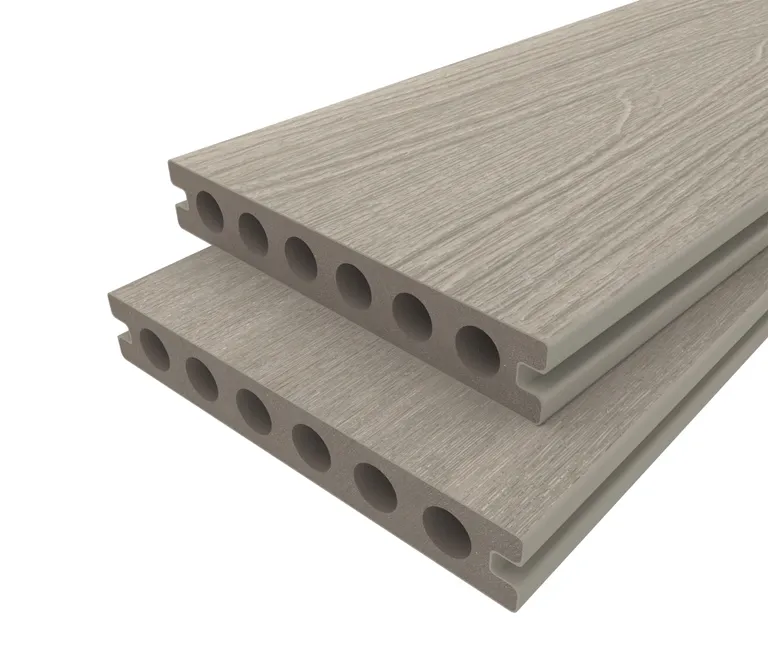 HORI Terrassendiele WPC Hohlkammer Wood Feeling Co-Extrudiert 22,5x138mm hellgrau 0