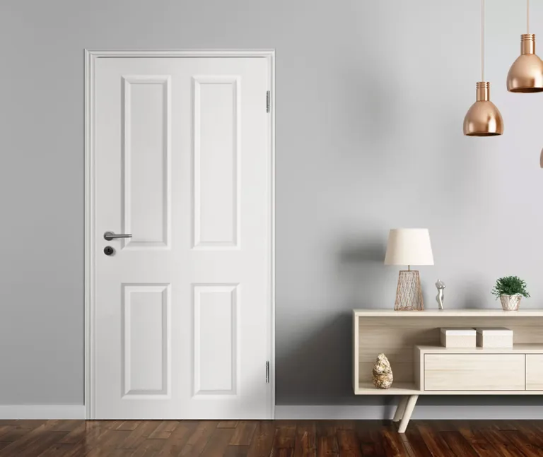 HORI Schallschutz Wohnungseingangstür Estella 4 Weißlack RAL9010 SK2 Rundkante Vollspan 1