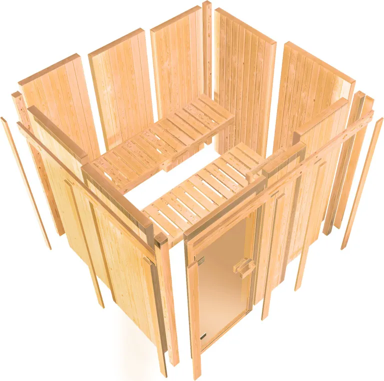 Karibu System-Sauna Larin Eckeinstieg 68 mm 4