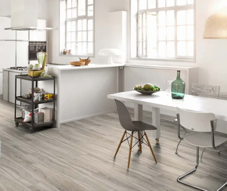 PARADOR Klick-Vinylboden SPC Basic 5.3 Eiche pastellgrau gebürstete Struktur Landhausdiele 0
