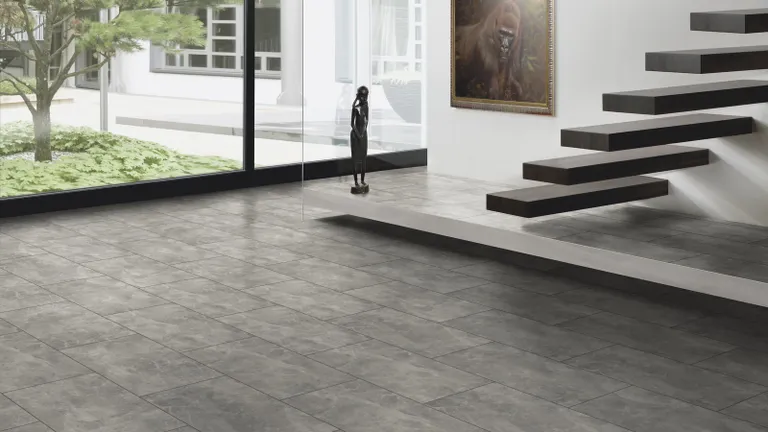 ter Hürne PVC-freier Klick-Designboden dureco Stone Line OF 2818 Stein sterngrau Fliese 4