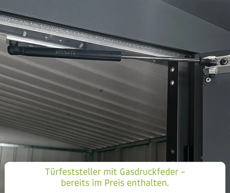 HORI Gerätehaus mit Flachdach & Lichtband, Metall, Anthrazitgrau RAL 7016 4