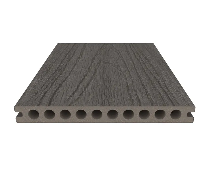 NewTechWood Terrassendielen WPC Hohlkammer Gigante Silver Gray Holzstruktur gebürstet / glatt gebürstet Co-Extrudiert 22,5 x 210 mm 2
