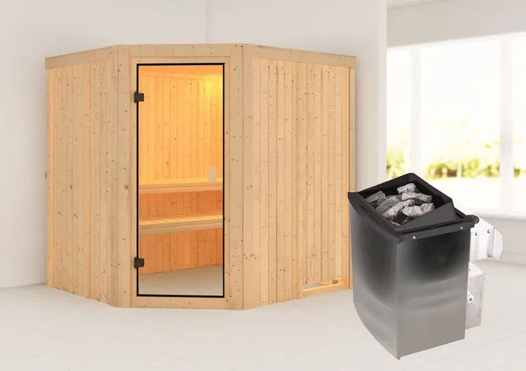 Karibu System-Sauna Bodo Eckeinstieg 68 mm 1