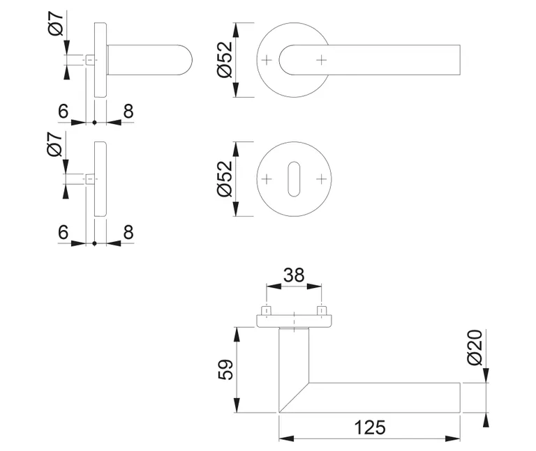 HOPPE Türgriff Amsterdam Edelstahl F69 2