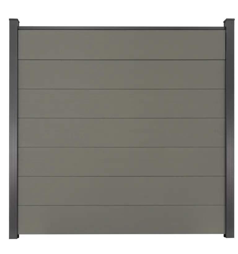 GroJa WPC/BPC Solid Sichtschutzzaun Stecksystem mit WPC/BPC Pfosten Komplettset 1