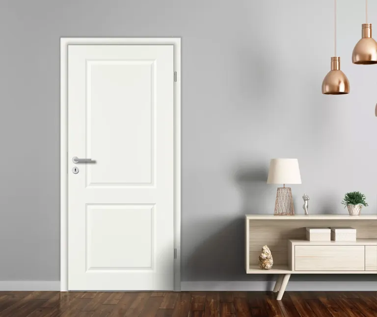 PRÜM Zimmertür Komplettset Classic C2 Weißlack Röhrenspanplatten Karnieskante 2