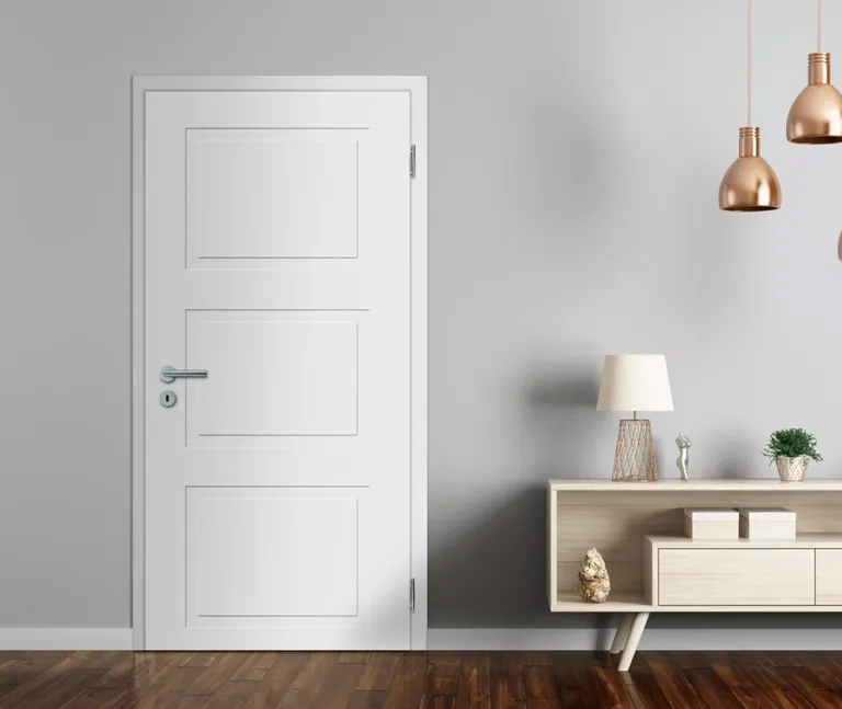 HORI Schallschutz Wohnungseingangstür Alicante 3 Signalweiß RAL9003 SK2 Designkante Vollspan 1