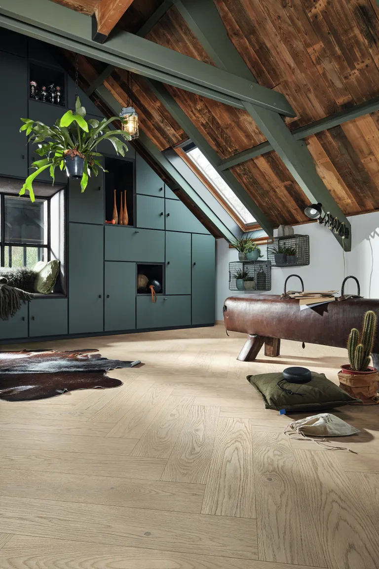 MEISTER Lindura Holzboden HS 500 Eiche classic arcticweiß 8927 gebürstet Fischgrät 2