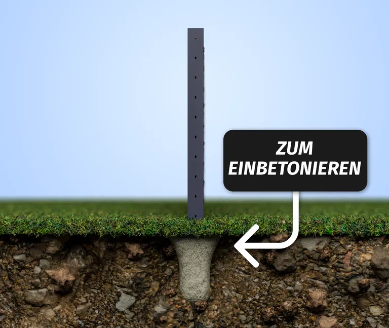 HORI Gabionenpfosten F für Doppelstabmattenzaun Höhe 140 cm 1