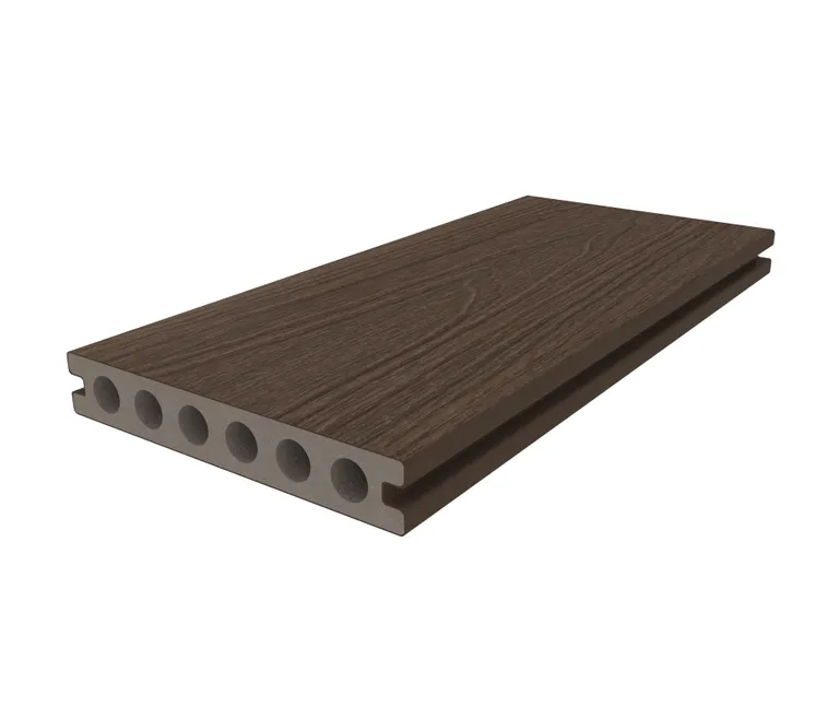 HORI Terrassendiele WPC Hohlkammer Co-Extrudiert tiefe Struktur 22,5 x 138 mm Dunkelbraun 2