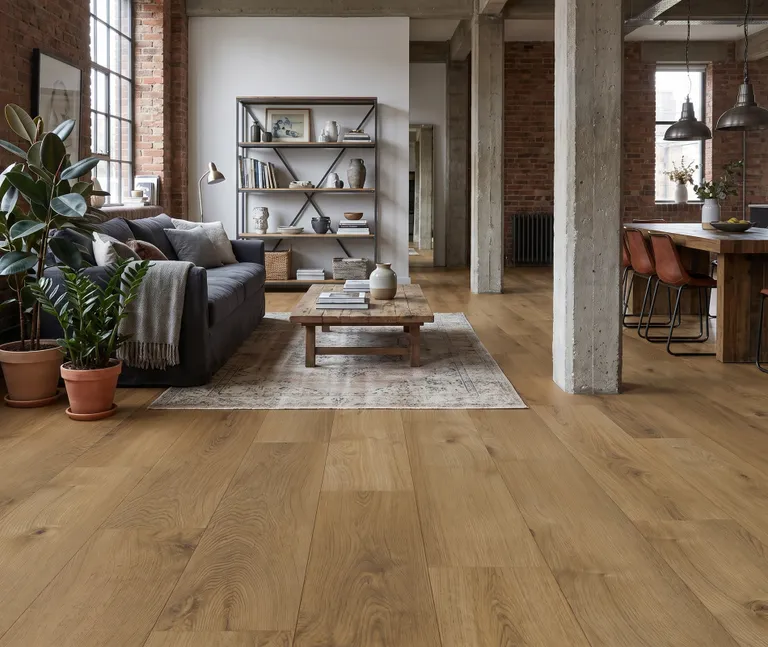 HORI Klick-Hartvinylboden Acoustic Grande Eiche Timber Mist Landhausdiele XL synchron Holzstruktur 8