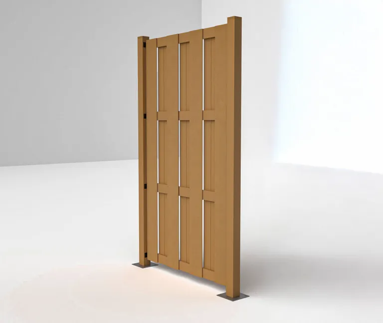 HORI WPC Sichtschutzzaun Lamellenzaun Schmal Anbauset 1