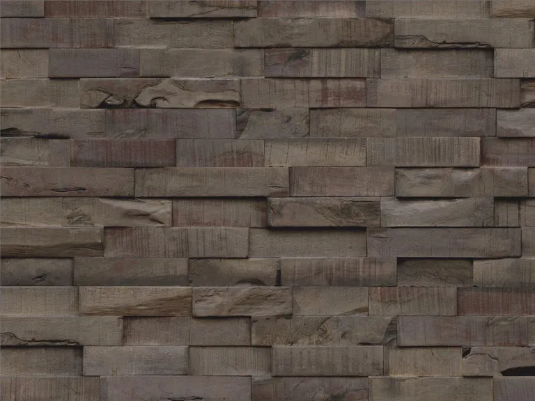 INDO Echtholz Wandverkleidung 3D Holzverblender Slimwood Hevea Charred 2