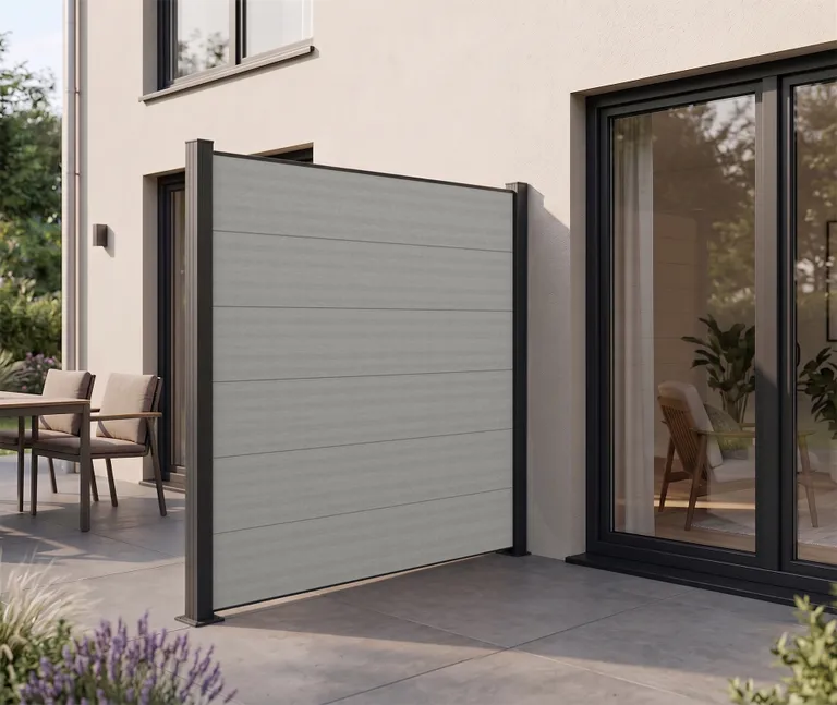 NewTechWood WPC Sichtschutzzaun Stecksystem Castello XXL 9
