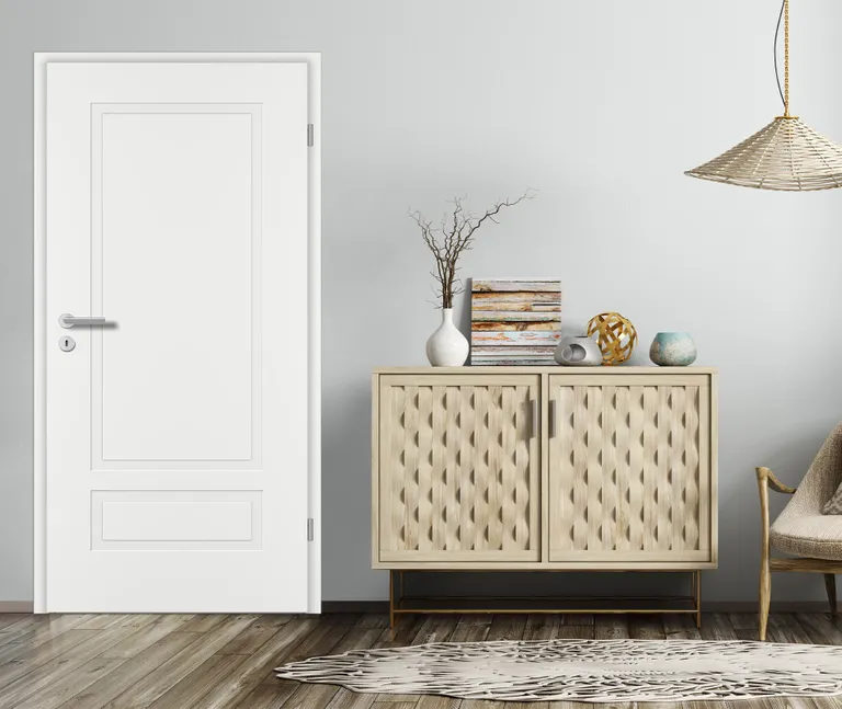 PRÜM Zimmertür ELEGANCE MODENA M2/1 Weißlack Exclusiv RAL 9016 Röhrenspan kleine Rundkante 2