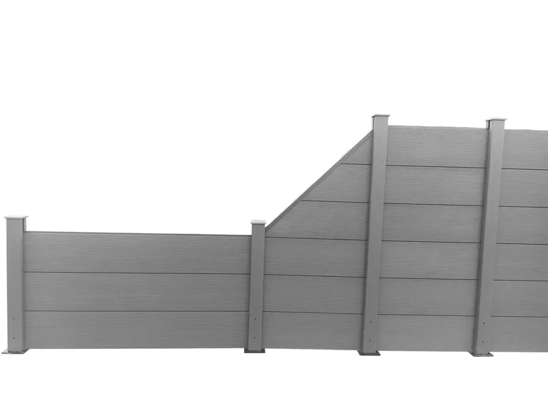 HORI WPC Sichtschutzzaun Stecksystem geriffelt / glatt XXL Schrägelement 6