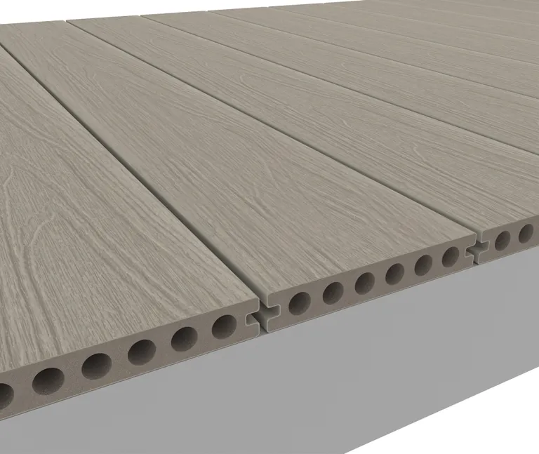 HORI Terrassendiele WPC Hohlkammer Wood Feeling Co-Extrudiert 22,5x138mm hellgrau 3