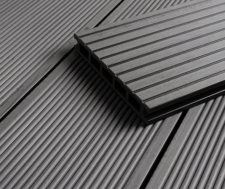 HORI Terrassendielen WPC Malta Hohlkammer grau fein geriffelt / grob genutet 21 x 145 mm 4