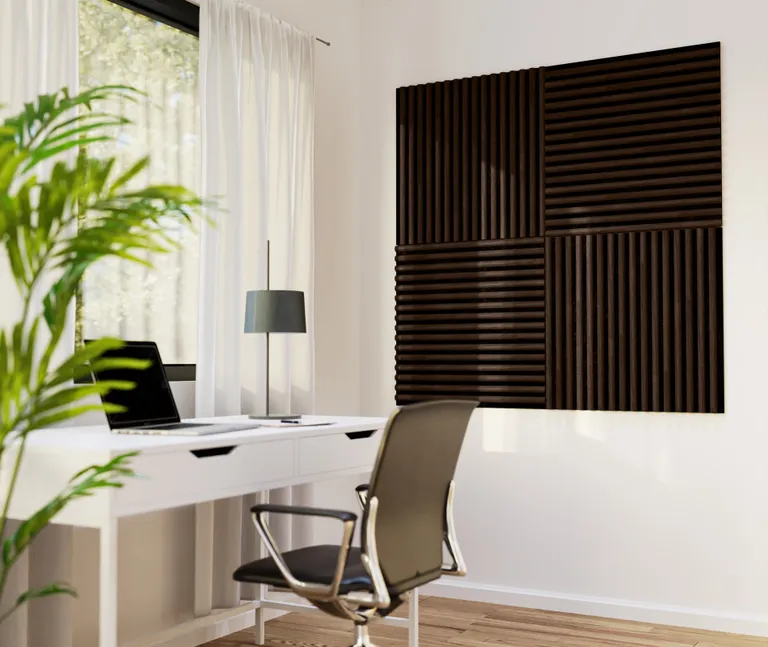 HORI WALL Akustik Dekor Wandpaneele Brown Oak Rundstab Quadratisch 1