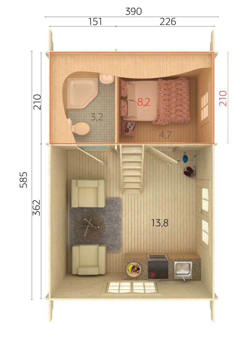 Palmako Ferienhaus Sandra 2