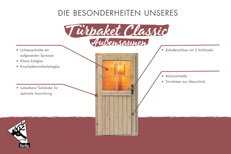 Karibu Türpaket Außensauna 3