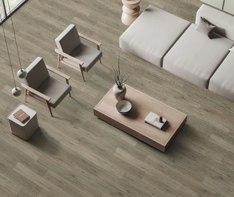 HORI Klebe-Vinylboden massiv Eiche rustikal grau beige Canberra Holzstruktur Landhausdiele 0