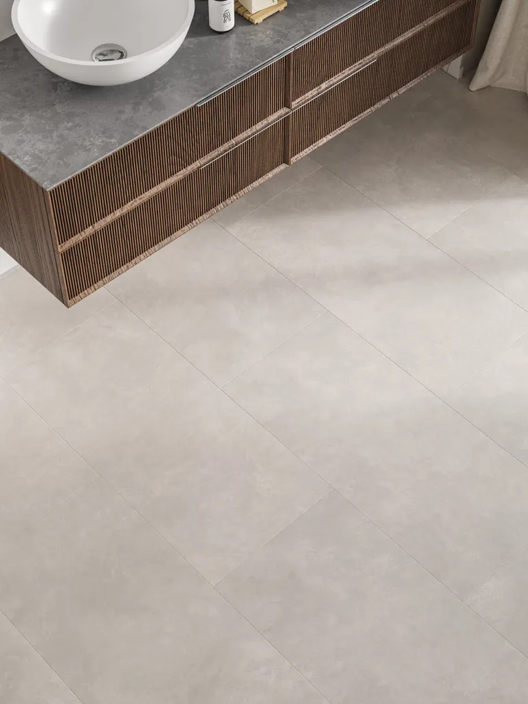 PARADOR PVC freier Klick-Designboden Modular ONE Hydron Beton weiß Steinstruktur Fliese 4