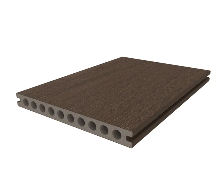 HORI Terrassendiele WPC Hohlkammer Co-Extrudiert tiefe Struktur 22,5 x 210 mm Dunkelbraun 1