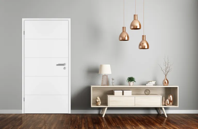 PRÜM Zimmertür Royal RY-251 Weißlack RAL9010 Röhrenspanplatten Eckkante 2