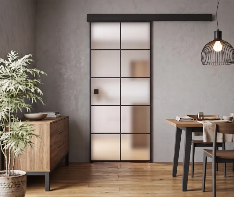 HORI Glasschiebetür Loft Premium Castello satiniert ESG 8 mm 1