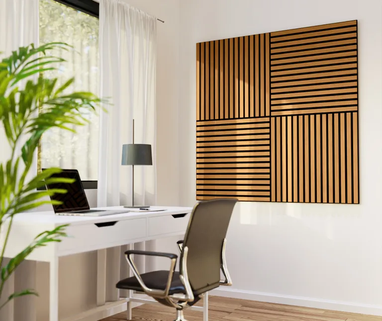 HORI WALL Akustik Dekor Wandpaneele Teak quadratisch 1